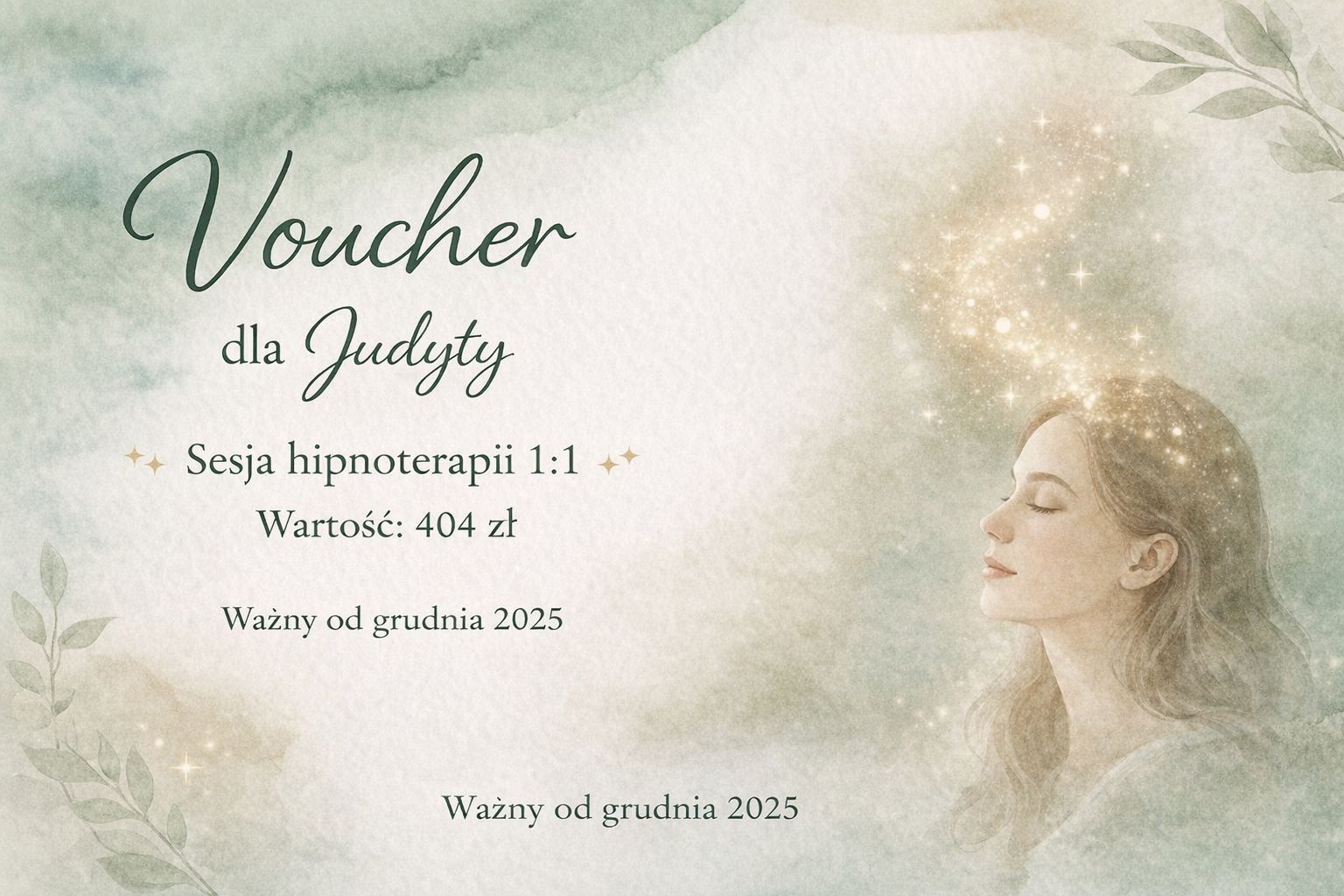 Voucher Sesja Hipnoterapii 1:1